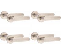 4 X Golden Grace Modern Lima Knurled Design Satin Nickel Internal Door Handles