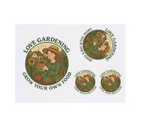 4 x 'Grow Your Own Food' Temporary Tattoos - Water Resistant, Skin-Safe, Non-Toxic Transfers, Mixed Sizes (TO00085844)