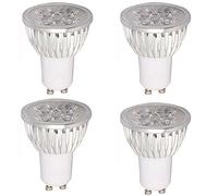 4 x GU10 LED 4W Equivalent to 30W Halogen Bulb Warm White Light 3000K 300Lumens 120° Non-Dimmable Beam Angle AC85-265V
