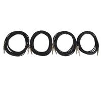 4 x Guitar Cables 6M 6.3mm Jack to 6.3mm Jack Instrument Lead