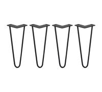 Monstershop 4 x 12" Hairpin Legs - 2 Prong - 10mm - Black Monstershop Black