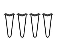 4 x Hairpin Legs / Hair Pin Legs Set SkiSki Legs Furniture Desk Bench Chair Table 12 Black