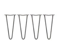 (Raw Steel, 10mm) 4 SkiSki Legs Hairpin Legs Chair Table 12" 2 Prong