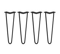 4 x Hairpin Legs / Hair Pin Legs Set SkiSki Legs Furniture Desk Bench Chair Table 16 Black
