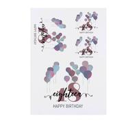 4 x 'Happy Birthday Eighteen' Temporary Tattoos - Water Resistant, Skin-Safe, Non-Toxic Transfers, Mixed Sizes (TO00083744)
