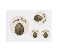 4 x 'Happy Easter with Easter Egg' Temporary Tattoos - Water Resistant, Skin-Safe, Non-Toxic Transfers, Mixed Sizes (TO00084544)