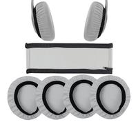 4 x headphone ear pads + 1 x headphone replacement strap, ear pad covers, replacement headband pads, stretchy washable headphone covers, compatible with Sony headphones (grey)