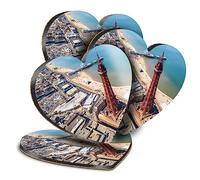 4 x Heart Coasters - Blackpool Tower Central Pier England Cork Backed MDF Glossy Tea Coffee Accessory #50295