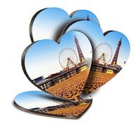 4 x Heart Coasters - Blackpool Tower England UK Holiday Cork Backed MDF Glossy Tea Coffee Accessory #50296