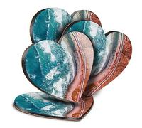 4 x Heart Coasters - Tenerife Coastline Beach Road View Cork Backed MDF Glossy Tea Coffee Accessory #52251