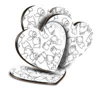 4 x Heart Coasters - Toilet Paper Rolls Pattern Joke Funny Cork Backed MDF Glossy Tea Coffee Accessory #53485