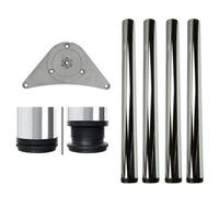 4 X Heavy Duty Adjustable Chrome Table Legs / Breakfast Bar / Desk - 710mm-740mm