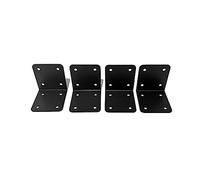 4 x Heavy-Duty Black Steel Corner Brackets for Railway Sleepers - Industrial Corner Support for Timber Sleepers Garden Edging Raised Beds Retaining Walls Driveway Edging Railway Hardware and Fixings