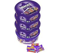 4 x Heroes Chocolate Tub 550g Perfect For Christmas, Assorted Chocolates and Toffees Stocking Fillers Chocolate Box Christmas Halloween Occasions
