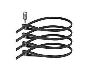 4 x Hiplok Z LOK Bike Lock (Multipack) - Black. Bicycle Lock/Motorcycle Helmet Lock. Lightweight Zip Tie with Steel Core & 400mm Locking Length