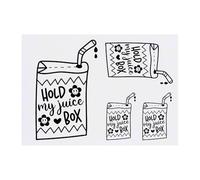 4 x 'Hold My Juice Box Funny Quotes ' Temporary Tattoos - Water Resistant, Skin-Safe, Non-Toxic Transfers, Mixed Sizes (TO00081244)
