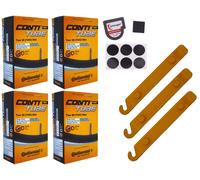 4 x Hose Continental 37-622 | 700 x 35C DV 40mm Dunlop Valve + Tyre Lever