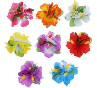 1 x Hula Girl Hibiscus Flower Hair Clips Lei Hawaiian Ladies Costume Accessory