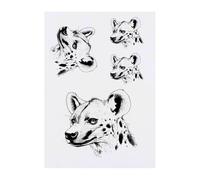 4 x 'Hyena Side View' Temporary Tattoos - Water Resistant, Skin-Safe, Non-Toxic Transfers, Mixed Sizes (TO00082104)