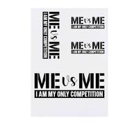4 x 'I Am My Only Competition Motivational Text' Temporary Tattoos - Water Resistant, Skin-Safe, Non-Toxic Transfers, Mixed Sizes (TO00081716)