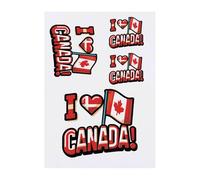 4 x 'I Love Canada!' Temporary Tattoos - Water Resistant, Skin-Safe, Non-Toxic Transfers, Mixed Sizes (TO00077754)