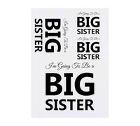 4 x 'Im Going To Be a BIG SISTER' Temporary Tattoos - Water Resistant, Skin-Safe, Non-Toxic Transfers, Mixed Sizes (TO00079980)