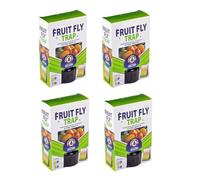 4 x Indoor Fruit Fly Traps - Non Toxic Home Kitchen Insect Fruit Fly Control - Fly Catcher - Liquid Fruit Fly Catcher - Effective Control - 40ml