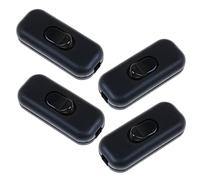 4 x Intermediate Switch Cable Switch 2-3 Pin 6A 250V with Rocker Cable Switch for 2-3 Core Cable Lamp Switch Black