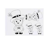 4 x 'Irish Leprechaun' Temporary Tattoos - Water Resistant, Skin-Safe, Non-Toxic Transfers, Mixed Sizes (TO00079892)