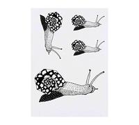 4 x 'Jazzy Snail' Temporary Tattoos - Water Resistant, Skin-Safe, Non-Toxic Transfers, Mixed Sizes (TO00005583)