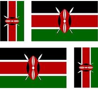 4 x Kenya Flag Stickers for Car Motorcycle Suitcase Laptop