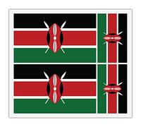 4 x Kenyan Kenya Flag Vinyl Sticker for Car Bumper Mirror iPad Van Laptop