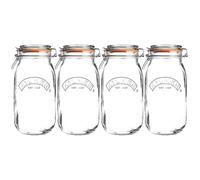 4 x Kilner Clip Top Glass Storage Jar - Round 2 Litre