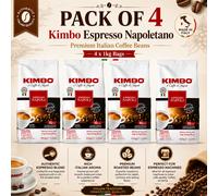 4 x Kimbo Espresso Napoli Whole Coffee Beans 1 kg DARK ROAST Napoletano (4PACK)