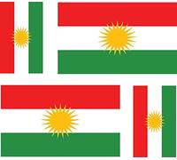 4 x Kurdistan Flag Stickers for Cars, Motorcycles, Suitcases and Laptops