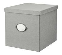 4 X KVARNVIK Storage box with lid, grey32x35x32 cm + Free Finchley Refill Pen