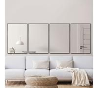 4 x Large Black Modern Design Wall Mirrors from Our Manhattan Range 92x61.5cm