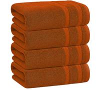 4 X Large Jumbo Bath Sheet Towels 100% Egyptian Cotton Big Bath Towels Set (Orange)