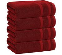 4 X Large Jumbo Bath Sheet Towels 100% Egyptian Cotton Big Bath Towels Set (Red)