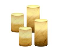 4 X LED Wax Candles Marble Warm White For 3 X AAA Batteries Advent Christmas