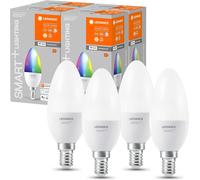 4 x Ledvance LED Smart+ Candle 4.9W = 40W E14 RGBW 2700K-6500K WiFi Dimmable App