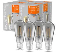 4 x Ledvance LED Smart+ Filament Edison ST64 6W E27 Smoke WiFi Dimmable