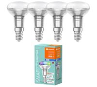 4 x Ledvance Smart+ Glass Reflector R50 3W = 40W E14 RGBW 2700K-6500K Bluetooth