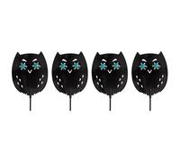 mysmartbuy 4 x Life-Sized Decoy Owls - Weatherproof Bird, Cat, Rodent & Small Mammal Garden Scaring Device with Realistic Reflective Eyes in Black mysmartbuy Black