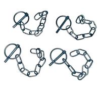 4 x Linch Pin and Chain 6mm, 36mm Ring Fits Ifor Williams, Lynch Pin
