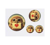 4 x 'Little Owl Love Note' Temporary Tattoos - Water Resistant, Skin-Safe, Non-Toxic Transfers, Mixed Sizes (TO00084040)
