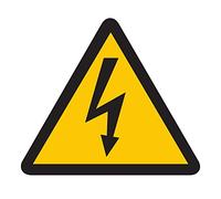 4 x Live Electricity - Info Warning Square Sign Removable Self Adhesive Waterproof Durable Vinyl Label Sticker 150mm x 150mm
