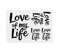 4 x 'Love Of My Life' Temporary Tattoos - Water Resistant, Skin-Safe, Non-Toxic Transfers, Mixed Sizes (TO00081666)
