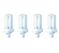 4 x Luxsa Lighting 13W CFL GX24D-1 2 Pin Compact Fluorescent Light 13W PLT Tube Bulbs 900LM Energy Saving GX24D-1 Compact Fluorescent Lamp CFL Light Bulbs 3500K White Triple Turn 3U Tube