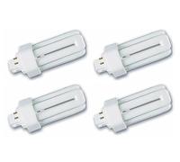 4 x Luxsa Lighting 26W CFL GX24Q-3 4 Pin Compact Fluorescent Light 26W PLT Tube Bulbs 1800LM Energy Saving GX24Q-3 Compact Fluorescent Lamp CFL Light Bulbs 4000K Cool White Triple Turn 3U Tube